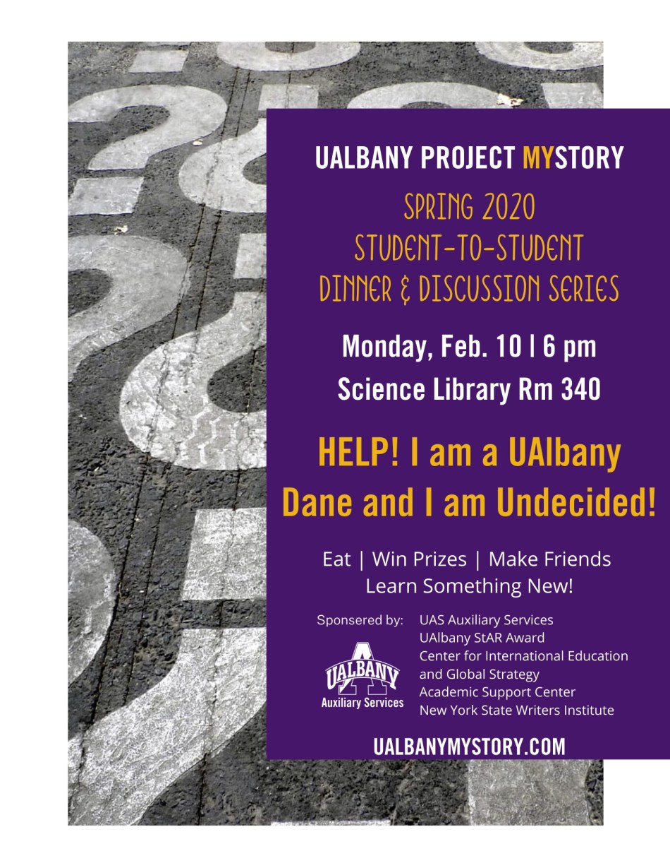 Monday, Feb. 10 at 6:30pm Science Library Rm 340 - Undecided Students